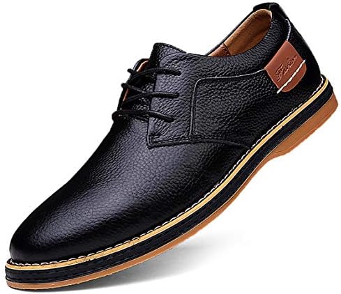 גברים של שמלת נעלי שחור חום אמיתי פרה עור נעלי אוקספורד עסקי נעליים יומיומיות