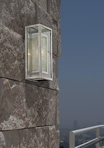 Possini Euro Design תיבה כפולה מודרנית תעשייתית חיצונית קיר קיר מתקן תאורה כרום 15 1/2 זכוכית