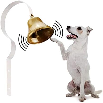 פעמון כלב עם בורג, מתכת אימון בסיר גדול כלב גור פעמון, לבן