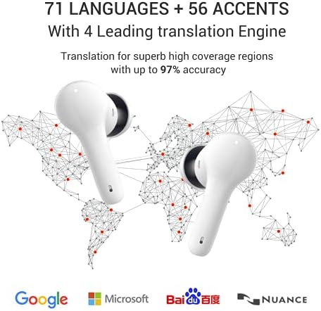 תרגום לא מקוון ומקוון 0.5 שניות תרגום דו-כיווני בזמן אמת תמיכה ב-71 שפות ו-56 מבטאים למוזיקה ושיחות מתאימות