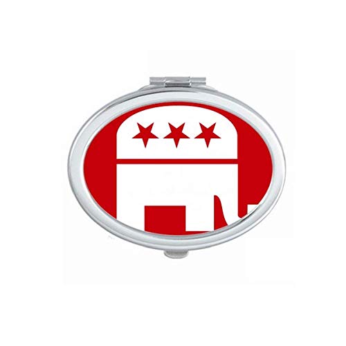 אמריקה פיל סמל המפלגה הרפובליקנית אדום מראה נייד לקפל יד איפור כפול צד משקפיים