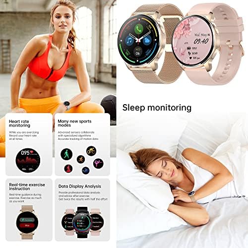 שעון חכם לנשים, Tracker Tracker 1.32 HD מסך מגע מלא שעונים דיגיטליים עם צג שינה דופק, שעון חכם