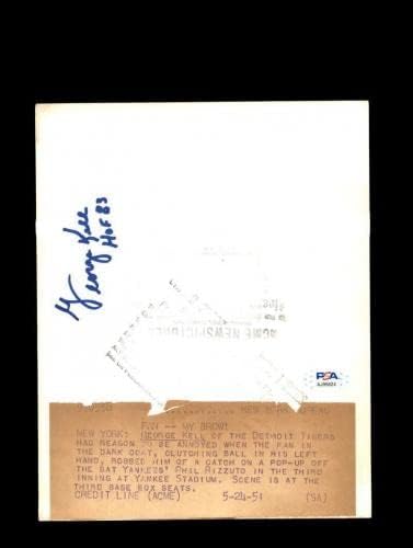 DNA של ג'ורג 'קל PSA חתום 8x10 מקורי משנת 1951 תצלום טייגרס חתימה - תמונות MLB עם חתימה