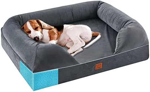 מיטת כלבים אורתופדית זיכרון קצף מיטות כלבים לכלבים קטנים, בינוניים וגדולים מחזקים מיטת חיות מחמד עם