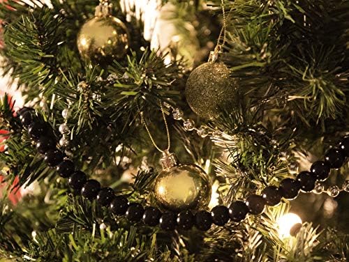 דרך חג אחת כפרי שחור כפרי סתיו ליל כל הקדושים חרוזי עץ גרלנד קישוט עץ חג המולד - חרוזי עץ בסגנון וינטג