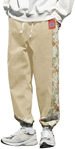 מכנסי טרנינג של Hatop לגברים רופפים גברים רטרו יפניים מגמת רטרו בתוספת גודל צבע רקום תואם מכנסיים