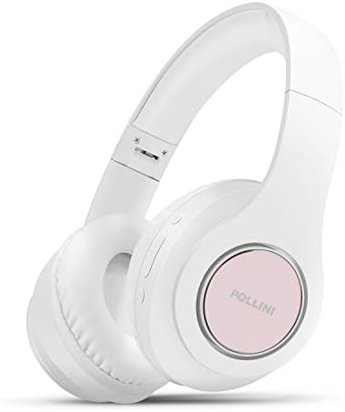 אוזניות Bluetooth של Pollini מעל אוזניות, אוזניות אלחוטיות v5.0 עם 6 מצבי EQ, אוזניים רכות-חלבון-חלבון ומיקרופון