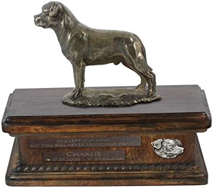 רוטווילר זנב, כד עבור כלב אפר זיכרון עם פסל, לחיות מחמד של שם וציטוט-ארטדוג אישית