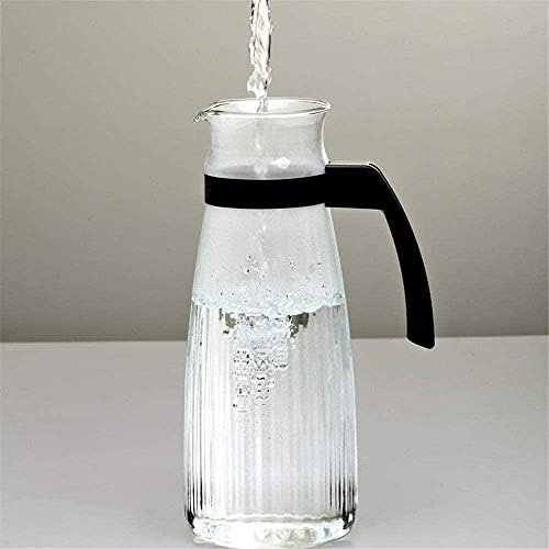 כוס Chaiodengzi 1.3 ליטר/ליטר קנקן מים כוס זכוכית כוס כוס בורוסיליקט קארפה עם מכסה קרח קרח קנקן