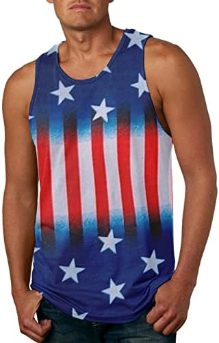 חולצות טריקו לקיץ BMISEGM לגברים קיץ חדש יום עצמאות אמריקני כותנה תלת מימד הדפסת טנק לגברים מזדמנים חולצות