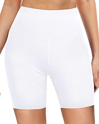 מכנסיים קצרים של Marinavida Biker עם כיסים 5 אינץ 'לנשים אימון מכנסי אופנוען מותניים גבוהים אימון