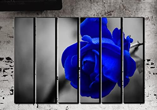 גדול 6 חתיכה כחול עלה קיר אמנות תפאורה תמונה ציור פוסטר הדפסה על בד פנלים חתיכות - פרחים נושא קיר קישוט סט-פרח