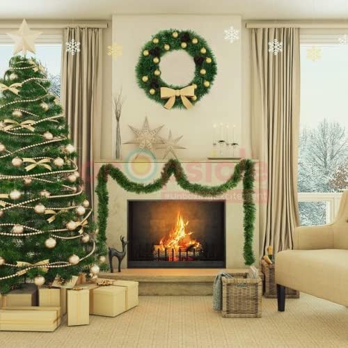 PROPSICLE 4 PCS שלג ירוק כבד איכותי עץ חג מולד טינסל חטיבת חג שמח זרי חוט לעץ חג המולד עץ חג המולד מקלט מסיבת