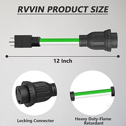 כבל מתאם קרוואנים 15 אמפר עד 30 אמפר 110 וולט, 12 אינץ 'נמה 5-15 אינץ' זכר עד 5-30 ר 'כבל חשמל קרוואנים נקבה,