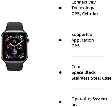 Apple Watch Series 4 - חלל נירוסטה שחורה עם פס ספורט שחור