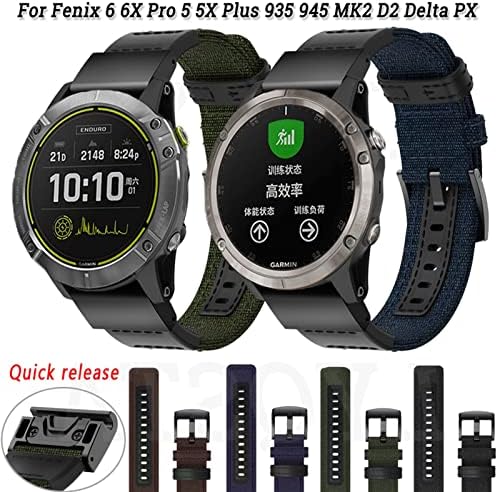 MGTCAR 26 22 ממ מהיר רצועת Watchband עבור Garmin fenix 6 6x Pro 5x 5plus mk2i enduro d2 delta px watch להקת