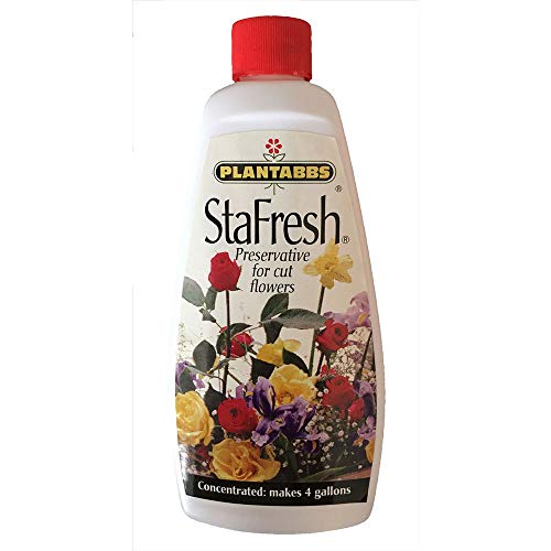 Plantabbs Stafresh חתוך אוכל פרחים לפריחות לאורך זמן - תערובת חומר משמר צמחית מרחיבה את החיים לכל הוורדים החתוכים,