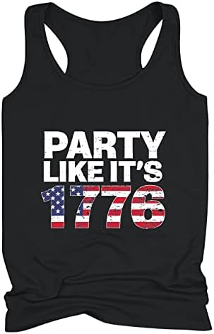 מסיבה כמו שזה 1776 גופייה לנשים חולצות פטריוטיות ללא שרוולים פטריוטיות חולצת טנקים 4 ביולי.