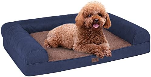 אורטופדי כלב מיטה לכלבים גדולים, ביצה-ארגז קצף כלב מיטה עם כיסוי נשלף, מכונת רחיץ מיטה לחיות מחמד