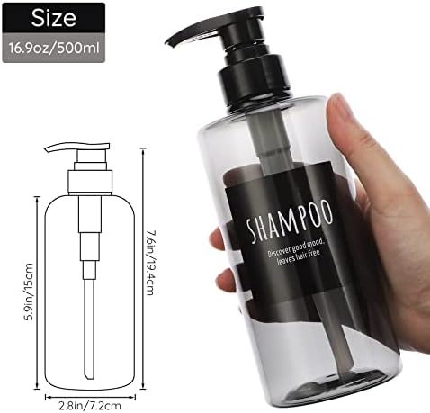 מתקן סבון עם תוויות, Segbeauty 2 חבילות של 16.9oz שמפו למילוי שמפו לגוף בקבוקי משאבה למקלחת למלון,