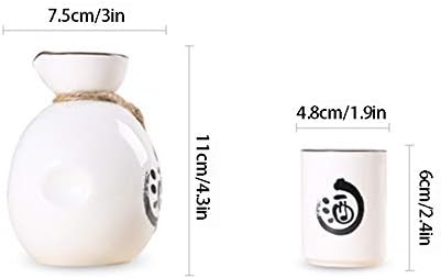 סט סאקה של 3 חלקים, כוסות סאקה קרמיקה כוללות בקבוק סאקה 1 כוס למשפחה ולחברים המתנה הטובה ביותר