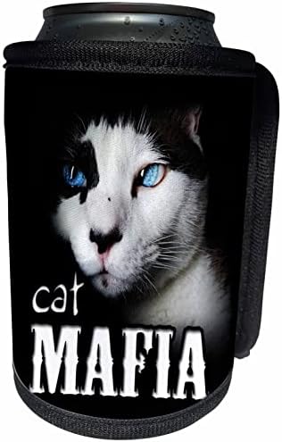 תמונת 3 של המילים Mafia חתול עם חתול לבן על שחור. - יכול לעטוף בקבוקים קירור יותר
