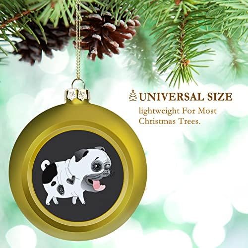 כדורי חג המולד של כלב פאג קישוטים לקישוט אטום לקסמים עץ חג המולד קישוט