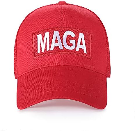לנשים, דונלד טראמפ 2024 MAGA POAYTAL HIGH PASBALL CAP כובע רשת אדום אבא לנשים