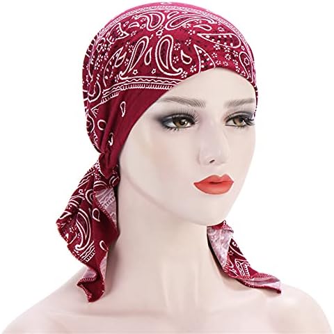 ראש פרחים מזדמנים מודפסים מוטפסים נשים כובע קיץ כובע כיסוי ראש המגן המוסלמי כובע גבירותיי נשות טורבן כובע