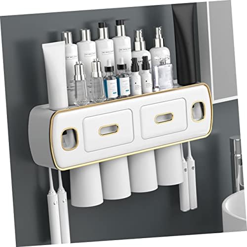 Zerodeko 1 סט מחזיקים לבנים קיבולת מחזיק חדר רחצה מגנטי למברשת שיניים אוטומטית מארגן שיניים