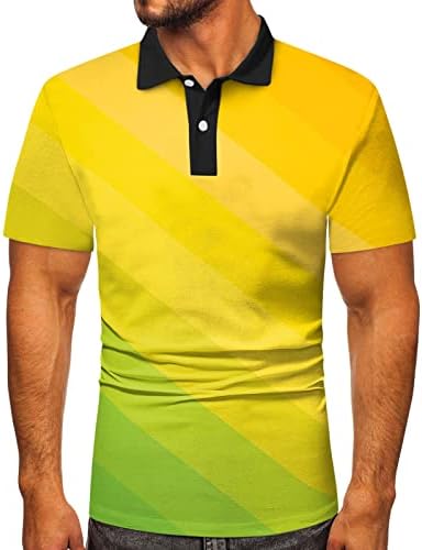 חולצות גולף פולו של XXBR Mens, טלאי צבע טלאים אופנה טניס טניס שרוול קצר קיץ רזה חולצת ספורט מזדמנים