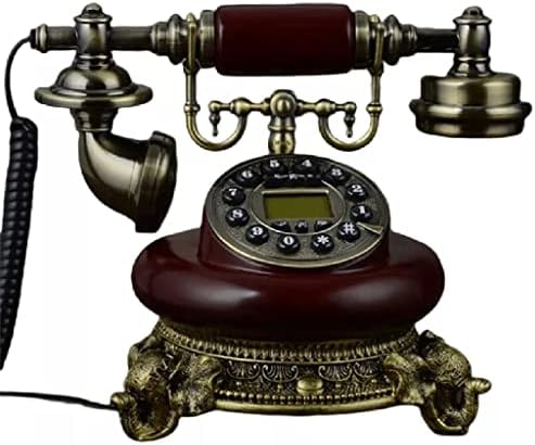 SDFGH עתיק טלפון קבוע מתקשר בית זיהוי קו קווי שרף טלפון וחיקוי חיקוי לחיוג כפתור ללא ידיים