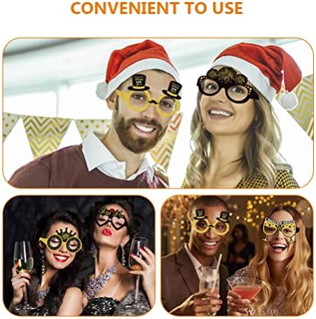 Inoomp 8pcs משקפי קוספליי של המסיבה לשנה החדשה שנה טובה משקפיים משקפיים מצחיקים פסטיבל משקפיים