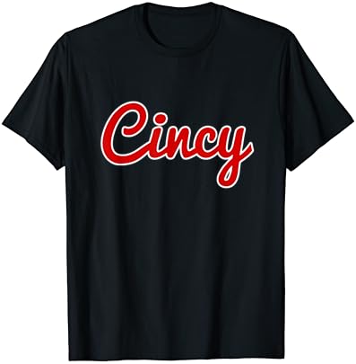 סינסינטי אוהיו קלאסי אדום תסריט סינסי עיר חולצה