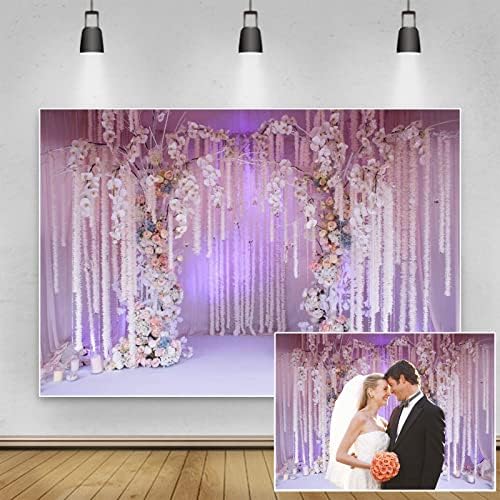 יייל 15 על 10 רגל חתונה טקס צילום רקע לבן פרחים סגול רקע יום נישואים אירועים כלה מקלחת נישואים