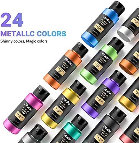 OHUHU 36 צבעים צינורות צבע צבעי מים + 24 בקבוק צבעי אקרילי מטאלי