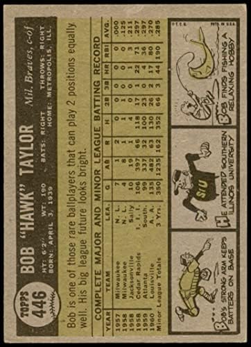 1961 Topps 446 בוב הוק טיילור מילווקי בראבס VG/Ex+ Braves