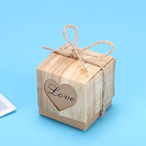 FDIT 50 pcs וינטג 'נייר לב מתנה דקורטיבית מתנה ממתקים קופסת קופסת תיק קופסת תיק למסיבת יום הולדת לחתונה קישוטים