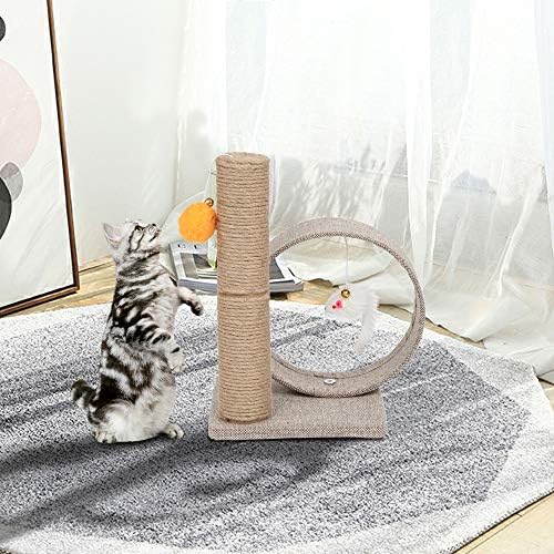 13& 34; קטן חתול טיפוס מגדל & מגבר; פעילות עץ עם פשתן עגול טבעת חתול אינטראקטיבי צעצועי חתלתול קטן חתול, חתלתול