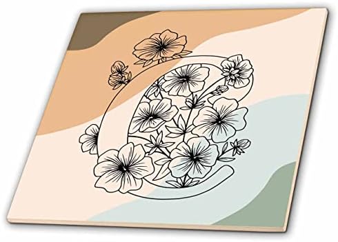 3 רוז ג מונוגרמה פרחים ראשוניים מתאר רקע בדוגמת בוהו-אריחים