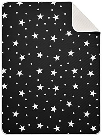 כוכב Cataku Polka Dots שמיכה לתינוק שחור לבנים בנות שמיכות פעוטות כותנה מיטה לזרוק שמיכת תינוק רכה וחמה מקבלת עגלת