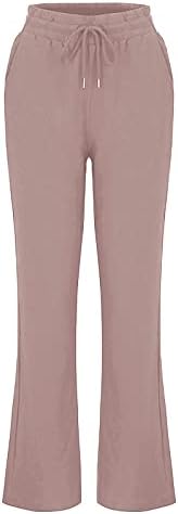 מכנסי נשים מכנסיים מכות כותנה שולטת מותניים אלסטיים תחתונות רגל רחבה זורמת רופפת בכושר מכנסיים מזדמנים