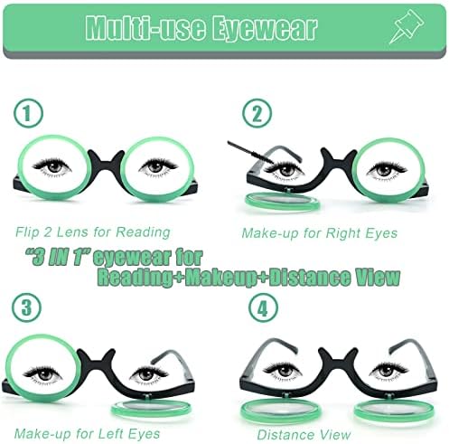 אסביה איפור קריאת משקפיים לנשים קוסמטי קוראי להעיף את עדשת מגדלת משקפיים לקריאה/מרחק תצוגה/איפור