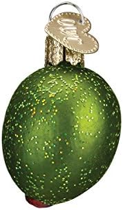 ירקות חג המולד של העולם הישן זכוכית זכוכית מפוצצת קישוטים לעץ חג המולד, זית ירוק ממולא