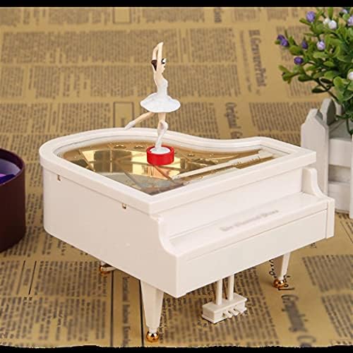 KLHHHG פסנתר רומנטי דוגמנית מוסיקה קופסא בלרינה קופסאות מוזיקליות בית קישוט בית מתנה לחתונה יום הולדת (צבע: