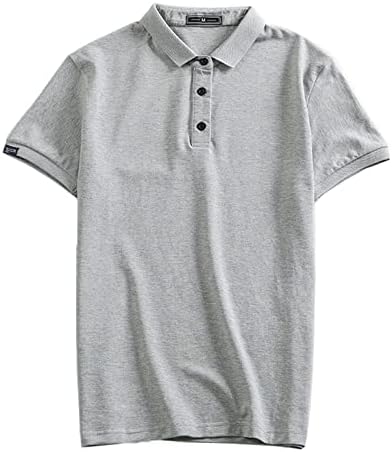 2023 חולצות חדשות לגברים שרוול קצר פנו צווארון חולצה צווארון רך מוצק תלבושות קיץ גברים שרוול ארוך