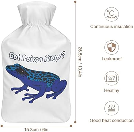צפרדעי רעל בקבוק מים חמים הזרקת גומי עם כיסוי קטיפה חמה לכאבי מחזור מיטה התכווצויות 1 ליטר