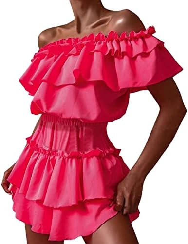 נשים סקסי כבוי כתף לפרוע שמלה פרחוני הדפסה גבוהה מותן אונליין נדנדה קצר מיני חוף מסיבת שמלות