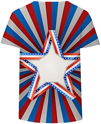 חולצת טריקו לנשים דגל אמריקאי צמרת יום עצמאות טיז