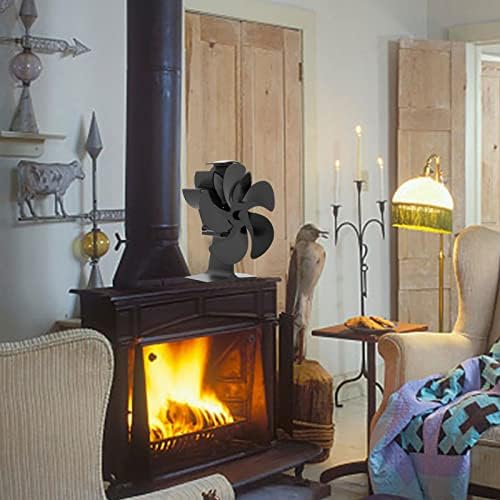 קישי עץ תנור מאוורר, שדרוג 5-להב חום מופעל מאוורר עבור עץ שריפת תנור יומן צורב אח אוהדים, פעולה שקטה-ידידותי לסביבה